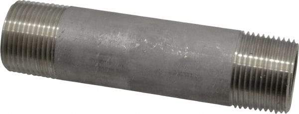 Merit Brass - Schedule 40, 1" Pipe x 5" Long, Grade 304/304L Stainless Steel Pipe Nipple - Welded & Threaded - Caliber Tooling