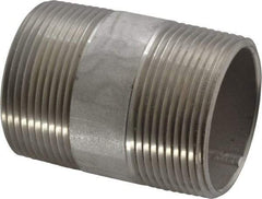 Merit Brass - Schedule 40, 1-1/2" Pipe x 2-1/2" Long, Grade 304/304L Stainless Steel Pipe Nipple - Welded & Threaded - Caliber Tooling