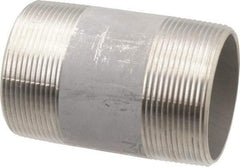 Merit Brass - Schedule 40, 2" Pipe x 3-1/2" Long, Grade 304/304L Stainless Steel Pipe Nipple - Welded & Threaded - Caliber Tooling