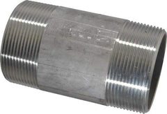 Merit Brass - Schedule 40, 2" Pipe x 4" Long, Grade 304/304L Stainless Steel Pipe Nipple - Welded & Threaded - Caliber Tooling