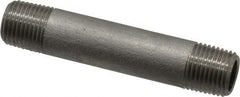 Merit Brass - Schedule 40, 1/8" Pipe x 2" Long, Grade 316/316L Stainless Steel Pipe Nipple - Welded & Threaded - Caliber Tooling