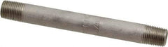 Merit Brass - Schedule 40, 1/8" Pipe x 3-1/2" Long, Grade 316/316L Stainless Steel Pipe Nipple - Welded & Threaded - Caliber Tooling