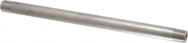 Merit Brass - Schedule 40, 1/8" Pipe x 6" Long, Grade 316/316L Stainless Steel Pipe Nipple - Welded & Threaded - Caliber Tooling