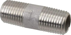 Merit Brass - Schedule 40, 1/4" Pipe x 1-1/2" Long, Grade 316/316L Stainless Steel Pipe Nipple - Welded & Threaded - Caliber Tooling