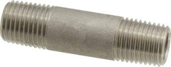 Merit Brass - Schedule 40, 1/4" Pipe x 2" Long, Grade 316/316L Stainless Steel Pipe Nipple - Welded & Threaded - Caliber Tooling