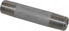 Merit Brass - Schedule 40, 1/4" Pipe x 2-1/2" Long, Grade 316/316L Stainless Steel Pipe Nipple - Welded & Threaded - Caliber Tooling