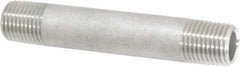 Merit Brass - Schedule 40, 1/4" Pipe x 3" Long, Grade 316/316L Stainless Steel Pipe Nipple - Welded & Threaded - Caliber Tooling