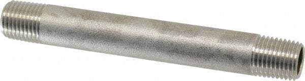 Merit Brass - Schedule 40, 1/4" Pipe x 4" Long, Grade 316/316L Stainless Steel Pipe Nipple - Welded & Threaded - Caliber Tooling