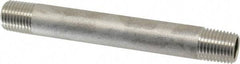 Merit Brass - Schedule 40, 1/4" Pipe x 4" Long, Grade 316/316L Stainless Steel Pipe Nipple - Welded & Threaded - Caliber Tooling