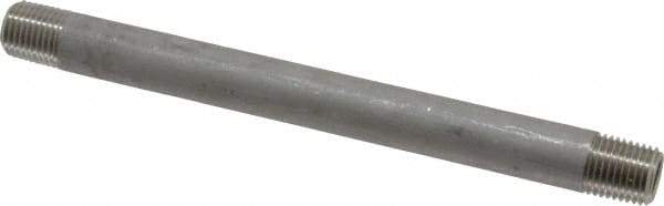 Merit Brass - Schedule 40, 1/4" Pipe x 6" Long, Grade 316/316L Stainless Steel Pipe Nipple - Welded & Threaded - Caliber Tooling