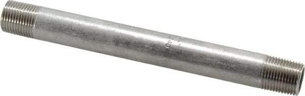 Merit Brass - Schedule 40, 3/8" Pipe x 6" Long, Grade 316/316L Stainless Steel Pipe Nipple - Welded & Threaded - Caliber Tooling