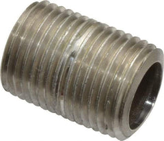 Merit Brass - Schedule 40, 1/2" Pipe x 1-1/8" Long, Grade 316/316L Stainless Steel Pipe Nipple - Welded & Threaded - Caliber Tooling