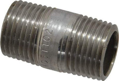 Merit Brass - Schedule 40, 1/2" Pipe x 1-1/2" Long, Grade 316/316L Stainless Steel Pipe Nipple - Welded & Threaded - Caliber Tooling