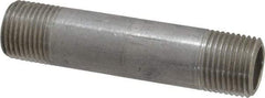 Merit Brass - Schedule 40, 1/2" Pipe x 3-1/2" Long, Grade 316/316L Stainless Steel Pipe Nipple - Welded & Threaded - Caliber Tooling