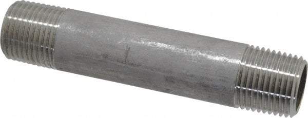 Merit Brass - Schedule 40, 1/2" Pipe x 4" Long, Grade 316/316L Stainless Steel Pipe Nipple - Welded & Threaded - Caliber Tooling