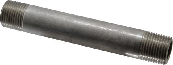 Merit Brass - Schedule 40, 1/2" Pipe x 5" Long, Grade 316/316L Stainless Steel Pipe Nipple - Welded & Threaded - Caliber Tooling