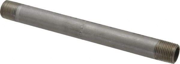 Merit Brass - Schedule 40, 1/2" Pipe x 8" Long, Grade 316/316L Stainless Steel Pipe Nipple - Welded & Threaded - Caliber Tooling