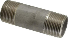 Merit Brass - Schedule 40, 1" Pipe x 3-1/2" Long, Grade 316/316L Stainless Steel Pipe Nipple - Welded & Threaded - Caliber Tooling