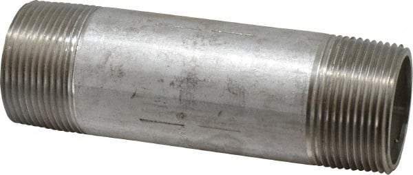 Merit Brass - Schedule 40, 1-1/4" Pipe x 5" Long, Grade 316/316L Stainless Steel Pipe Nipple - Welded & Threaded - Caliber Tooling