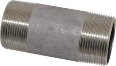 Merit Brass - Schedule 40, 1-1/2" Pipe x 4" Long, Grade 316/316L Stainless Steel Pipe Nipple - Welded & Threaded - Caliber Tooling