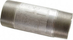 Merit Brass - Schedule 40, 1-1/2" Pipe x 4-1/2" Long, Grade 316/316L Stainless Steel Pipe Nipple - Welded & Threaded - Caliber Tooling