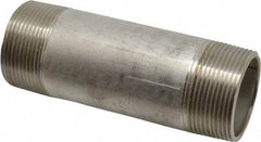 Merit Brass - Schedule 40, 1-1/2" Pipe x 5" Long, Grade 316/316L Stainless Steel Pipe Nipple - Welded & Threaded - Caliber Tooling