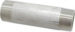 Merit Brass - Schedule 40, 1-1/2" Pipe x 6" Long, Grade 316/316L Stainless Steel Pipe Nipple - Welded & Threaded - Caliber Tooling