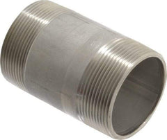 Merit Brass - Schedule 40, 2" Pipe x 3-1/2" Long, Grade 316/316L Stainless Steel Pipe Nipple - Welded & Threaded - Caliber Tooling