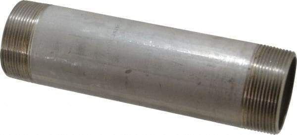 Merit Brass - Schedule 40, 2" Pipe x 8" Long, Grade 316/316L Stainless Steel Pipe Nipple - Welded & Threaded - Caliber Tooling