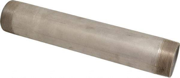 Merit Brass - Schedule 40, 2" Pipe x 12" Long, Grade 316/316L Stainless Steel Pipe Nipple - Welded & Threaded - Caliber Tooling