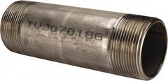 Merit Brass - Schedule 40, 2-1/2" Pipe x 8" Long, Grade 316/316L Stainless Steel Pipe Nipple - Welded & Threaded - Caliber Tooling