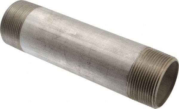 Merit Brass - Schedule 40, 2-1/2" Pipe x 10" Long, Grade 316/316L Stainless Steel Pipe Nipple - Welded & Threaded - Caliber Tooling