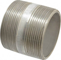 Merit Brass - Schedule 40, 3" Pipe x 3" Long, Grade 316/316L Stainless Steel Pipe Nipple - Welded & Threaded - Caliber Tooling