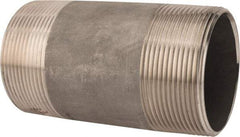 Merit Brass - Schedule 40, 3" Pipe x 6" Long, Grade 316/316L Stainless Steel Pipe Nipple - Welded & Threaded - Caliber Tooling