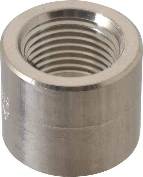 Merit Brass - 1/2" Grade 316/316L Stainless Steel Pipe Half Coupling - FNPT End Connections, 3,000 psi - Caliber Tooling