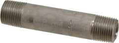 Merit Brass - Schedule 80, 3/8" Pipe x 3" Long, Grade 316/316L Stainless Steel Pipe Nipple - Seamless & Threaded - Caliber Tooling