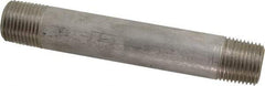 Merit Brass - Schedule 80, 1/2" Pipe x 5" Long, Grade 316/316L Stainless Steel Pipe Nipple - Seamless & Threaded - Caliber Tooling