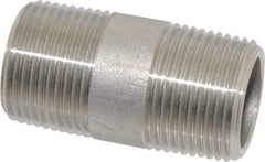 Merit Brass - Schedule 80, 3/4" Pipe x 2" Long, Grade 316/316L Stainless Steel Pipe Nipple - Seamless & Threaded - Caliber Tooling