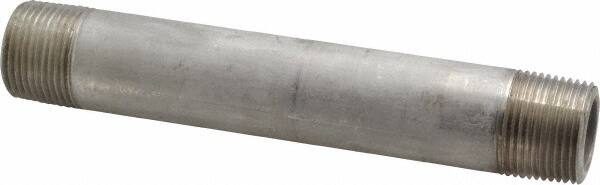 Merit Brass - Schedule 80, 3/4" Pipe x 6" Long, Grade 316/316L Stainless Steel Pipe Nipple - Seamless & Threaded - Caliber Tooling