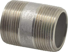 Merit Brass - Schedule 80, 1-1/4" Pipe x 2" Long, Grade 316/316L Stainless Steel Pipe Nipple - Seamless & Threaded - Caliber Tooling