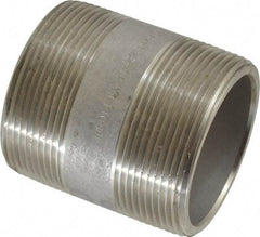 Merit Brass - Schedule 80, 2" Pipe x 2-1/2" Long, Grade 316/316L Stainless Steel Pipe Nipple - Seamless & Threaded - Caliber Tooling