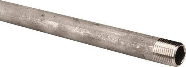 Merit Brass - Schedule 40, 1/2" Pipe x 24" Long, Grade 304/304L Stainless Steel Pipe Nipple - Welded & Threaded - Caliber Tooling