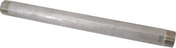 Merit Brass - Schedule 40, 1-1/4" Pipe x 18" Long, Grade 304/304L Stainless Steel Pipe Nipple - Welded & Threaded - Caliber Tooling