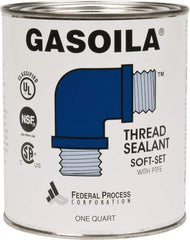 Federal Process - 1 Qt Flat Top Can Blue/Green Easy Seal Applicator with Gasoila Soft-Set - 600°F Max Working Temp - Caliber Tooling