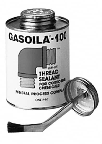 Federal Process - 1/2 Pt Brush Top Can Black Federal Gasoila-100 Thread Sealant - 450°F Max Working Temp - Caliber Tooling