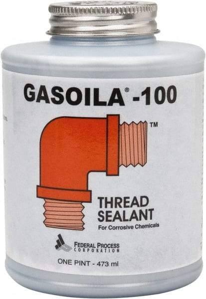 Federal Process - 1 Pt Brush Top Can Black Federal Gasoila-100 Thread Sealant - 450°F Max Working Temp - Caliber Tooling