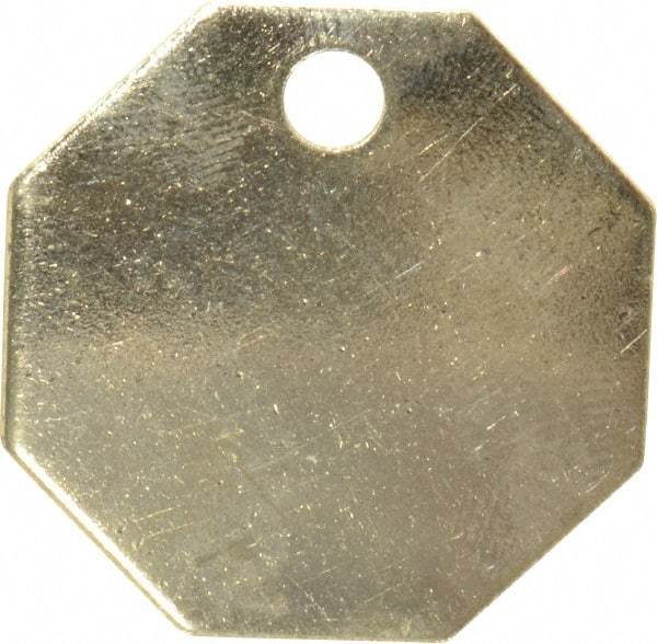 C.H. Hanson - 1-1/4 Inch Diameter, Octagonal, Brass Blank Metal Tag - Blank, 50 Pieces - Caliber Tooling