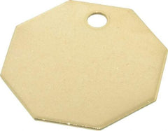 C.H. Hanson - 1-1/2 Inch Diameter, Octagonal, Brass Blank Metal Tag - Blank, 25 Pieces - Caliber Tooling