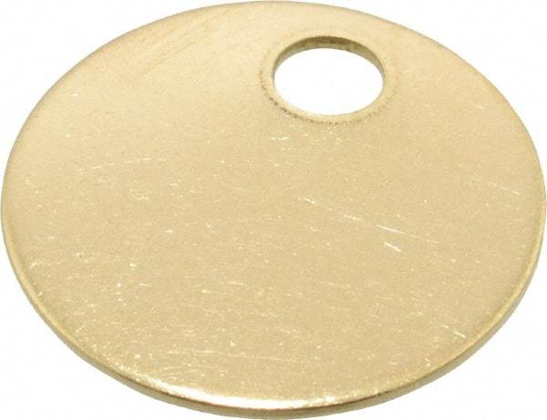 C.H. Hanson - 1 Inch Diameter, Round, Brass Blank Metal Tag - Blank, 50 Pieces - Caliber Tooling