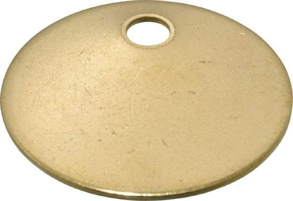 C.H. Hanson - 1-1/4 Inch Diameter, Round, Brass Blank Metal Tag - Blank, 50 Pieces - Caliber Tooling